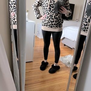 LOFT CHEETAH PRINT SWEATER HOODIE